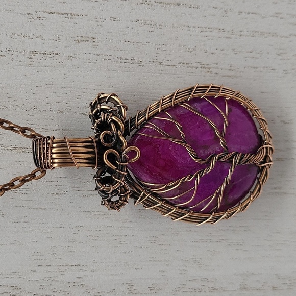 930- Tree Of Life Natural Stone Handmade Necklace NWT - Picture 2 of 6